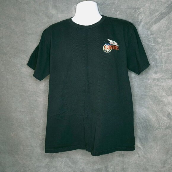 Lower Latitudes Mens T-Shirt Black Large Parrot Got Rum Graphic Christmas Design - Picture 2 of 7